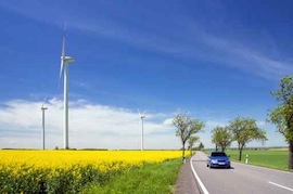 eco cabs on a country lane